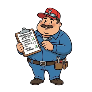 Hank with a task checklist for smart home maintenance management